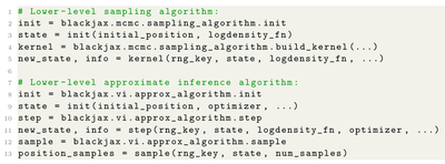 BlackJAX composable inference API code